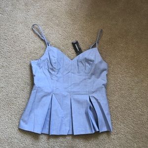 NWT Express Light Chambray Peplum Tank Size XS…